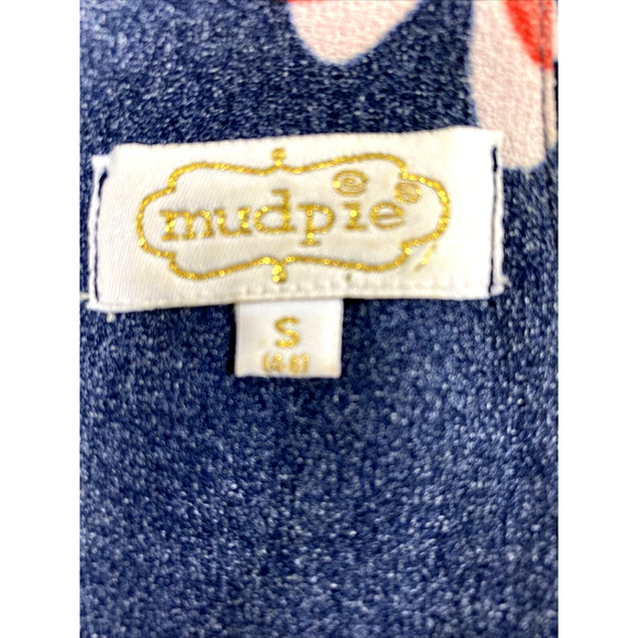 Mudpie Jumpsuit Womens Small Blue Pink Tropical Romper Shorts Pockets Summer - Picture 3 of 10